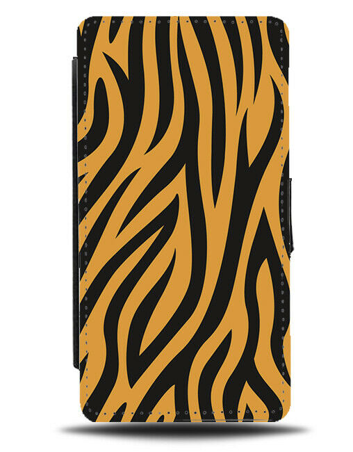 Orange and Black Tiger Stripes Flip Wallet Case Striped Design Lines Marks H357
