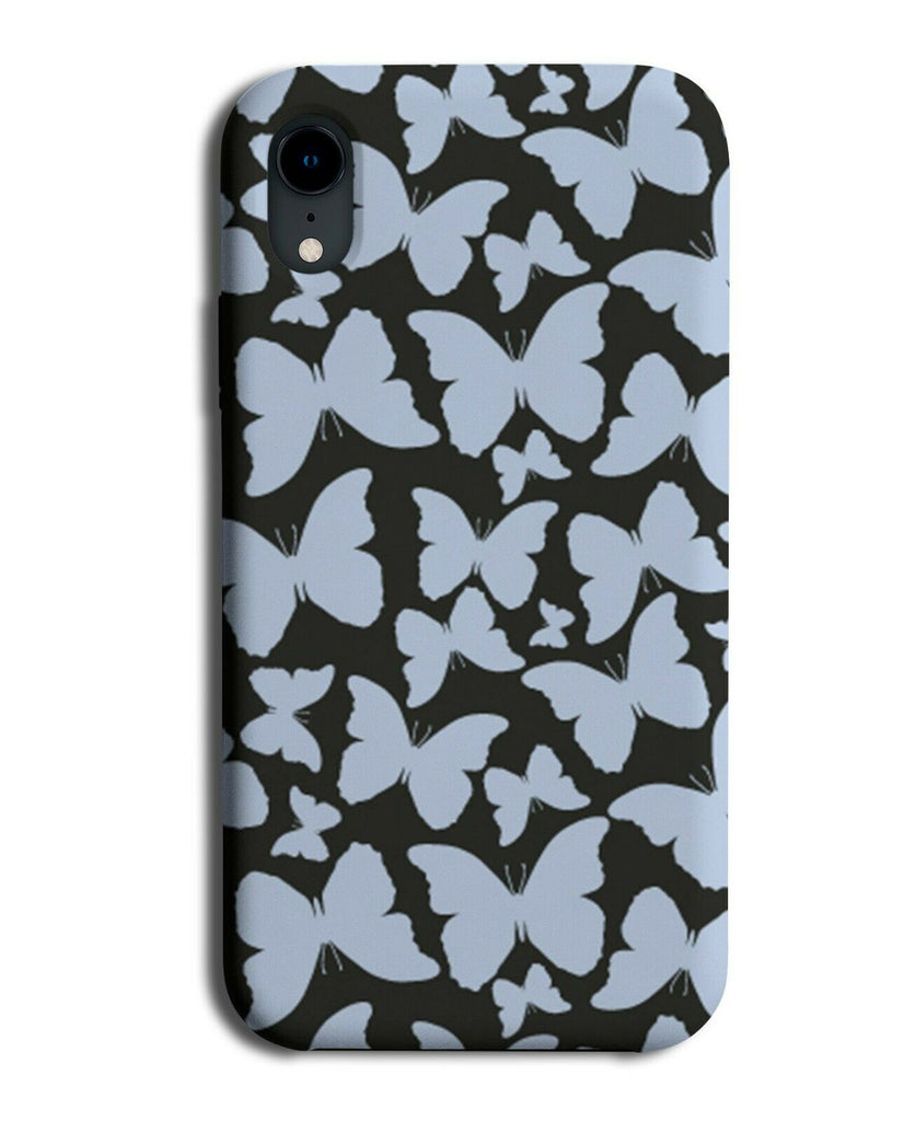 Baby Blue and Black Butterfly Flying Phone Case Cover Wingspan Outline E928