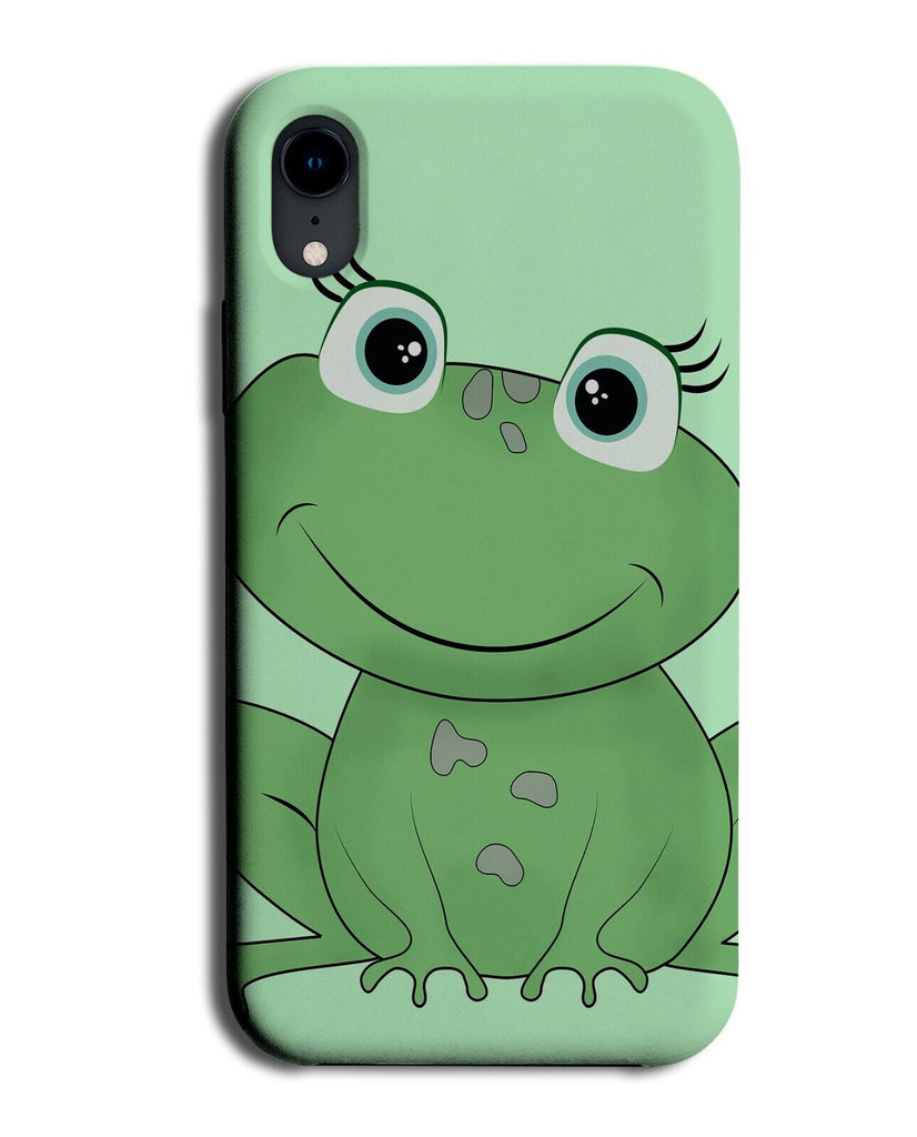 Cute Girly Frog Phone Case Cover Eyelashes Frogs Smiling Smile Face Kids BG30