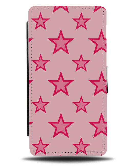 Light Pink and Dark Hot Pink Stars Flip Cover Wallet Phone Case Pale Pastel C265