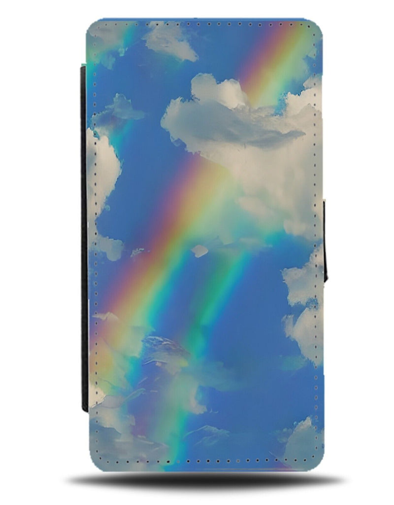 Rainbow In The Sky Flip Wallet Case Blue Skys Real Photo Photograph Glow CL15
