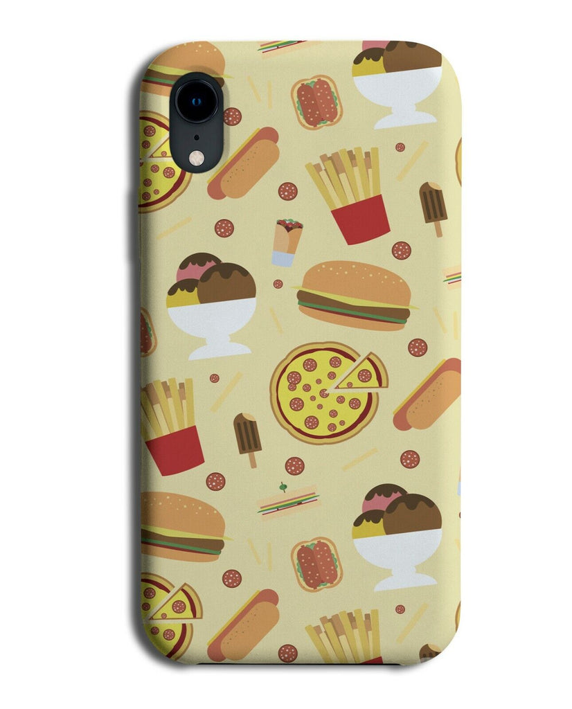 Fast Food Themed Phone Case Cover Hamburger Hamburgers Cartoon Pattern E609