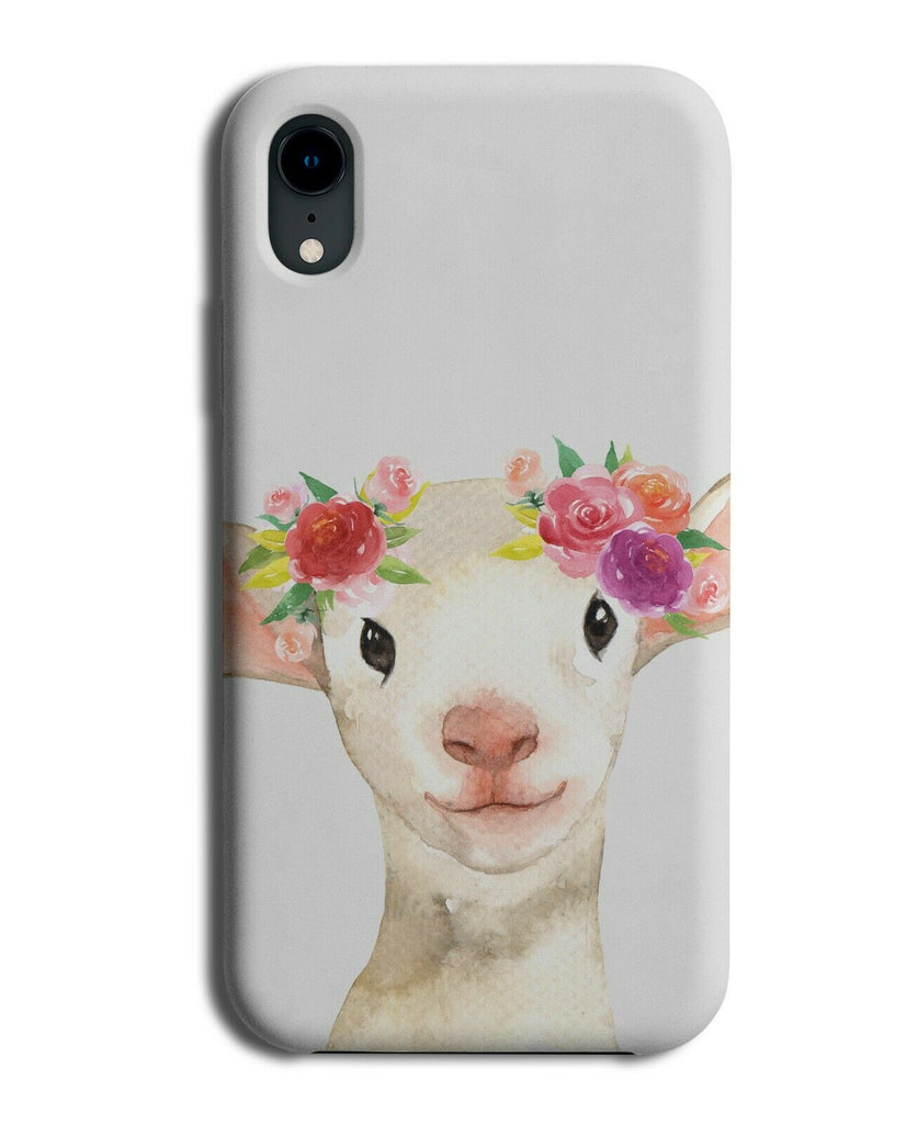 Baby Lamb In Flower Crown Phone Case Cover Girly Girls Floral Funny Sheep H974