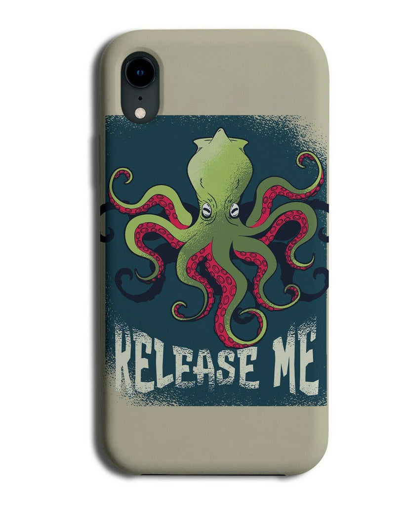 Retro Octopus Poster Design Phone Case Cover Kraken Green Alien Ocean J856