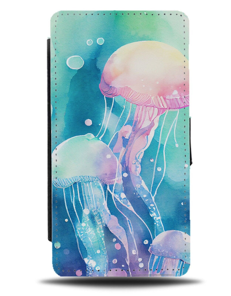 Jellyfish Watercolour Flip Wallet Case Water Colour Jelly Fish Colourful BC09