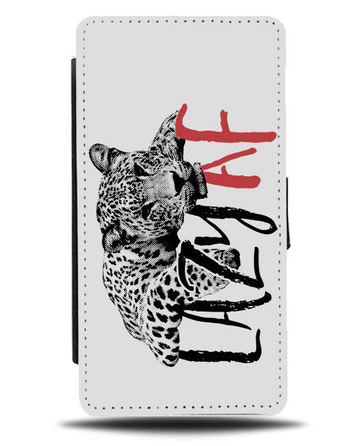 Lazy AF Flip Wallet Phone Case Leopard Drawing Drawn Leopards Black & White E125