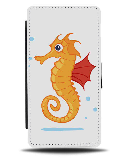 Cartoon Seahorse Picture Flip Wallet Case Sea Ocean Horse Shape Sealife K253
