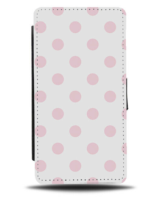White and Baby Pink Spots Flip Cover Wallet Phone Case Spotted Spotty Print i513