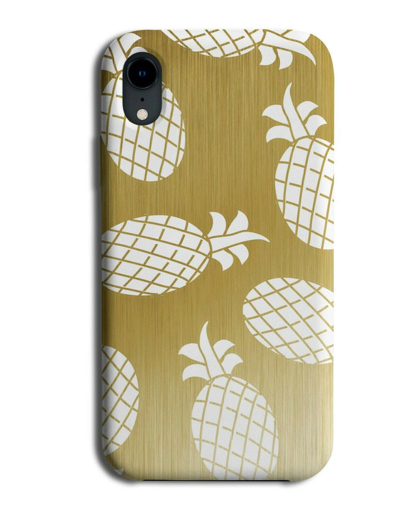 Golden Pineapple Design Phone Case Cover Gold Fruit Fruits Pineapples B959