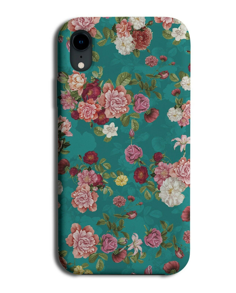 Mint Green and Pink Roses Painting Phone Case Cover Flowers Floral Flower G835