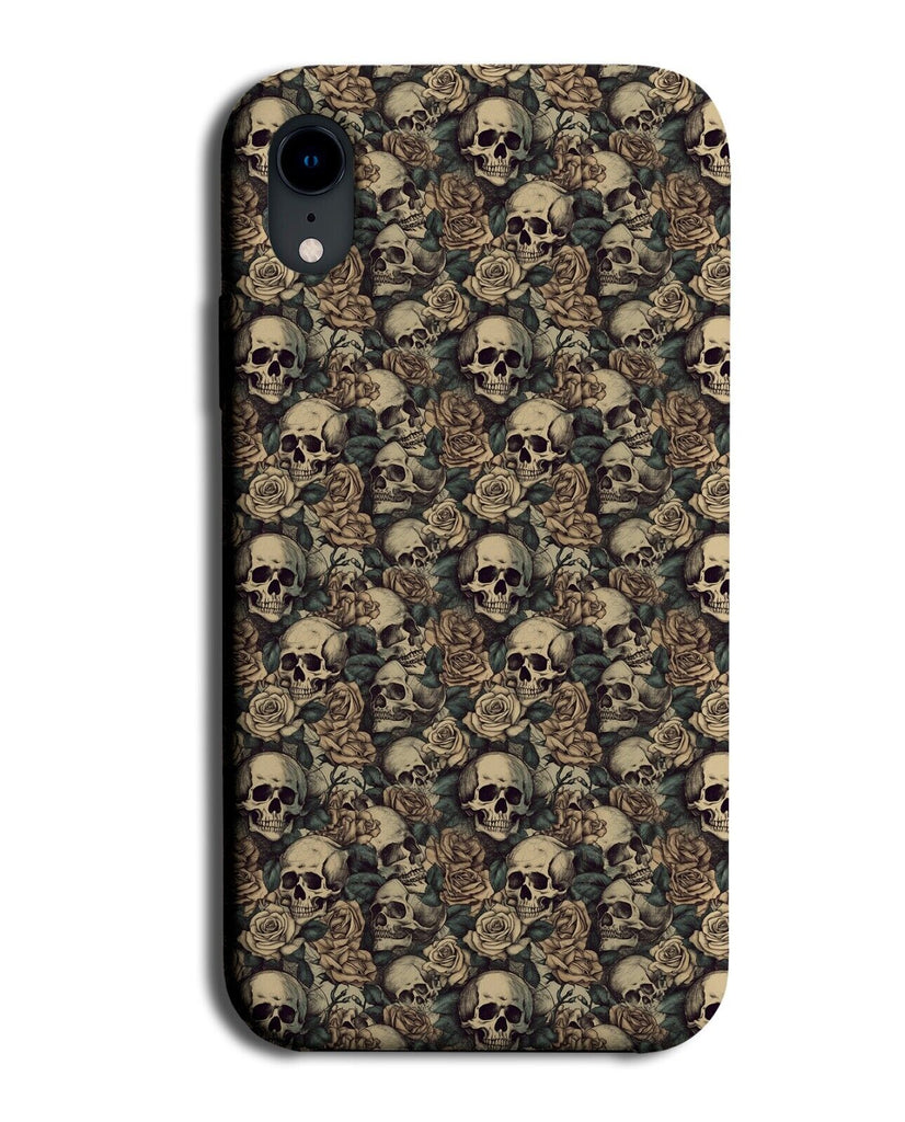 Vintage Skulls Pattern Phone Case Cover Skull Heads Art Faces Halloween Old CA22