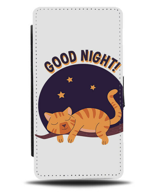 Sleepy Cat Flip Wallet Phone Case Cats Design Sleeping Cats Ginger Night E198