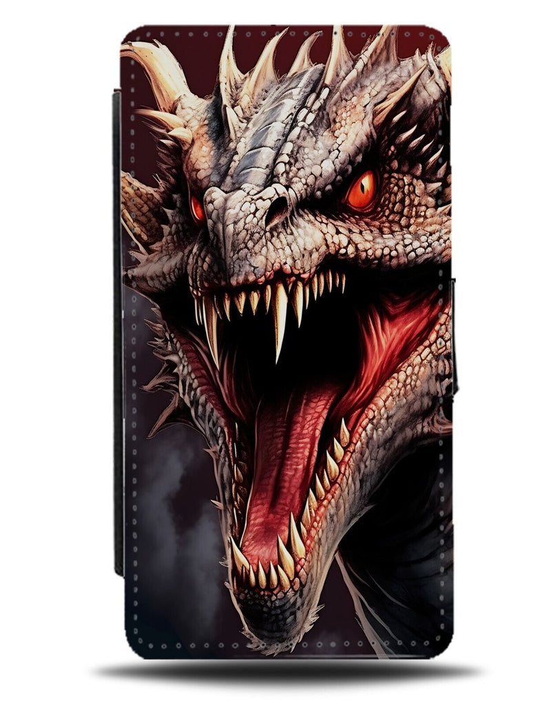 Scary Dragon Flip Wallet Case Face Teeth Dragons Head Medieval Style Boys DH26
