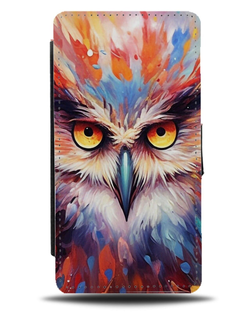 Angry Intense Owl Eyes Flip Wallet Case Eye Owls Face Funny Moody Annoyed CI45