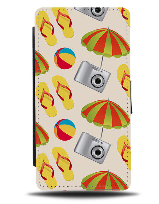Vintage Holiday Travel Flip Wallet Case Beachballs Pattern Design Summer E542