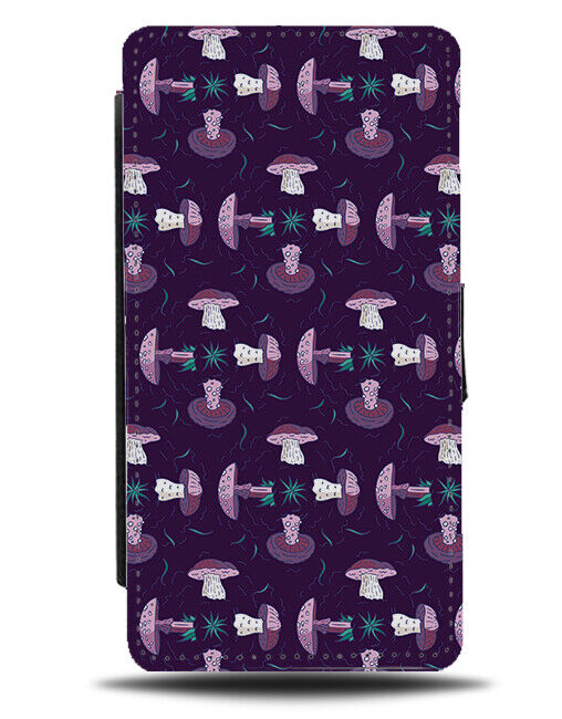 Purple Mushroom Design Flip Wallet Case Shapes Mushrooms K855