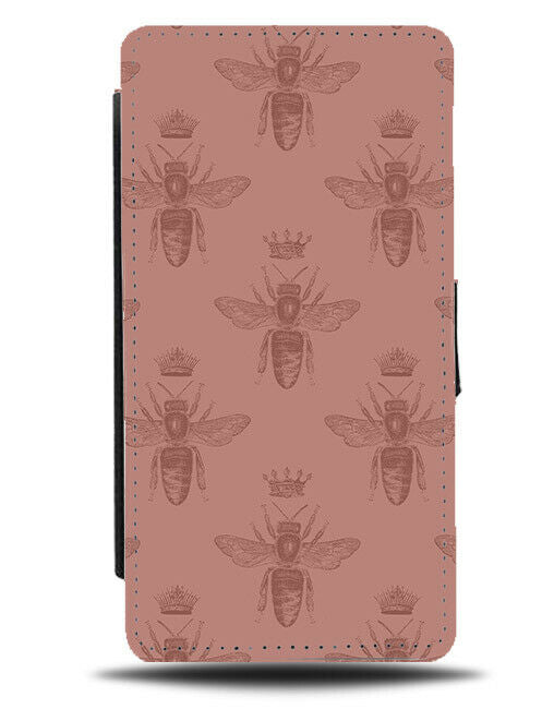 Rose Gold Wasps Silhouette Flip Wallet Case Bee Bees Wasp Shape Shapes G049