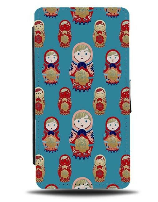 Novelty Turquoise Green Russian Doll Flip Wallet Case Dolls Gift Present F778