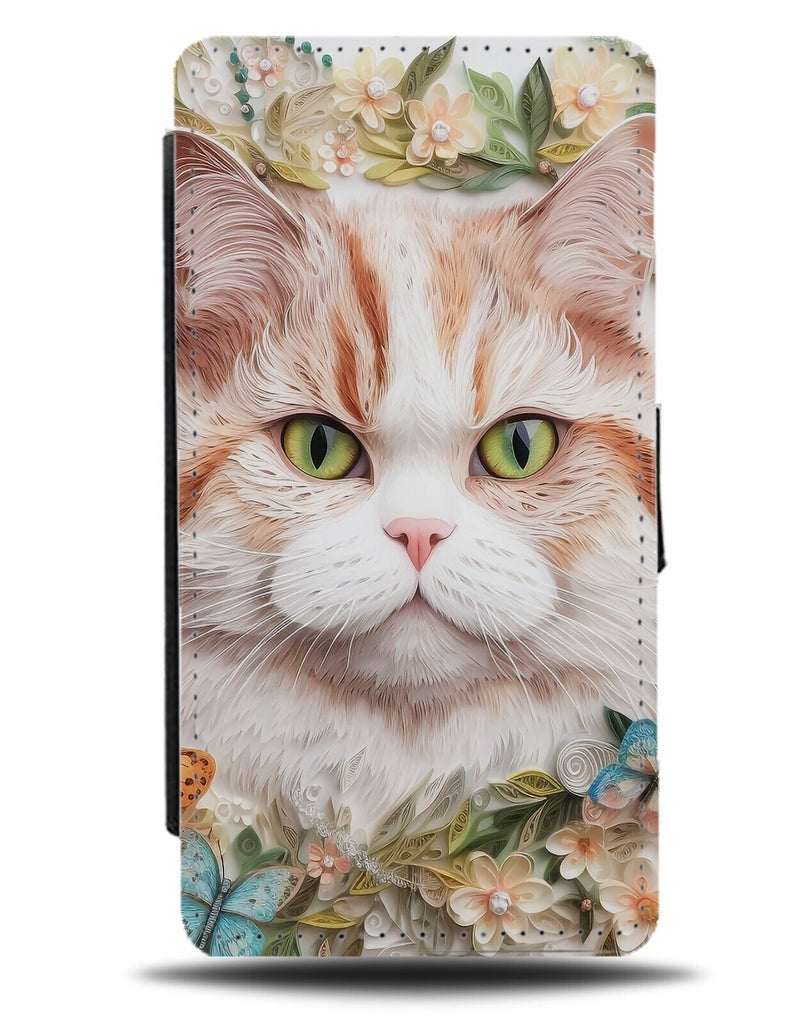 White Exotic Shorthair Cat Flip Wallet Case Shorthaired Cats Face Head Pet CY15