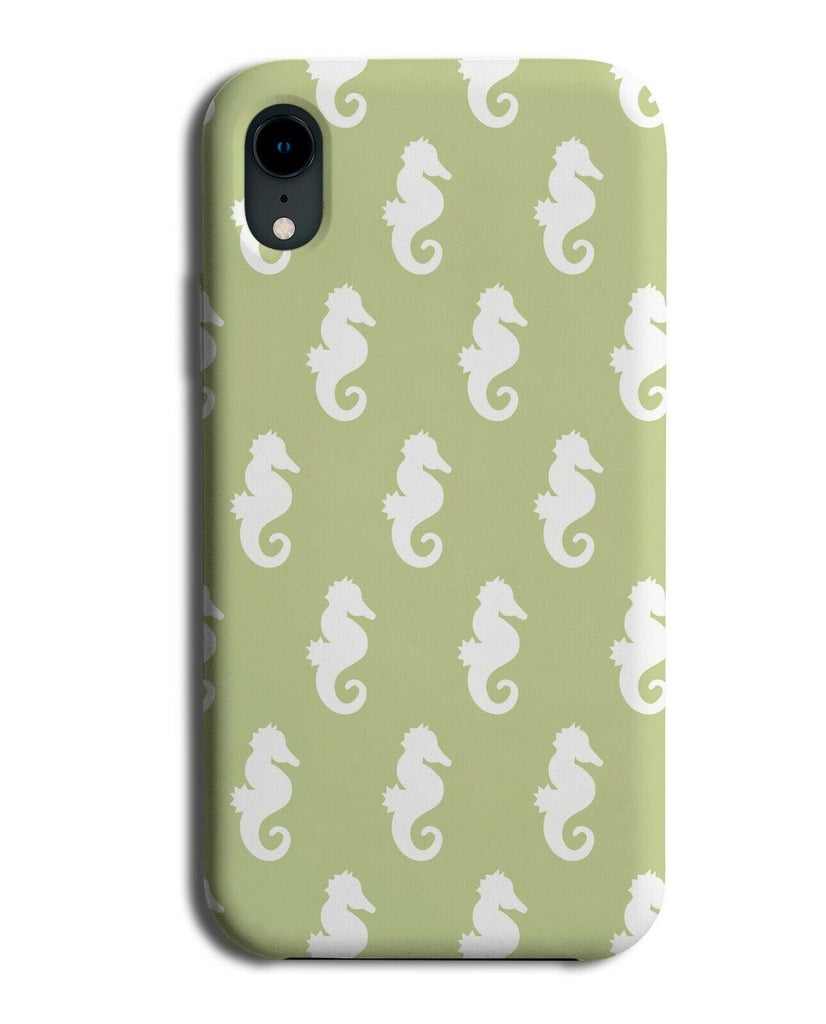 White & Green Seahorse Silhouette Shape Phone Case Cover Shapes Ocean Sean F215