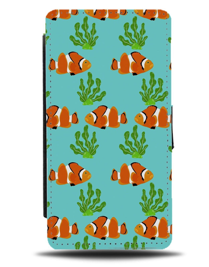 Clownfish Pattern Flip Wallet Case Coral Clown Fish Orange and White Sea AN17