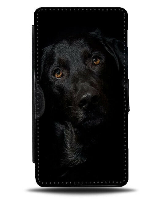 Black Labrador Flip Cover Wallet Phone Case Labradors Dark Face Pet Dog si414
