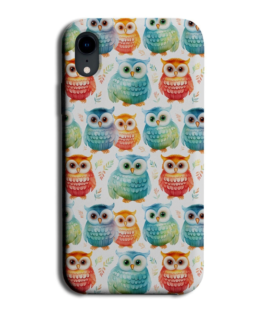 Colourful Cartoon Owls Pattern Phone Case Cover Multicolour Owl Birds Kids BZ24