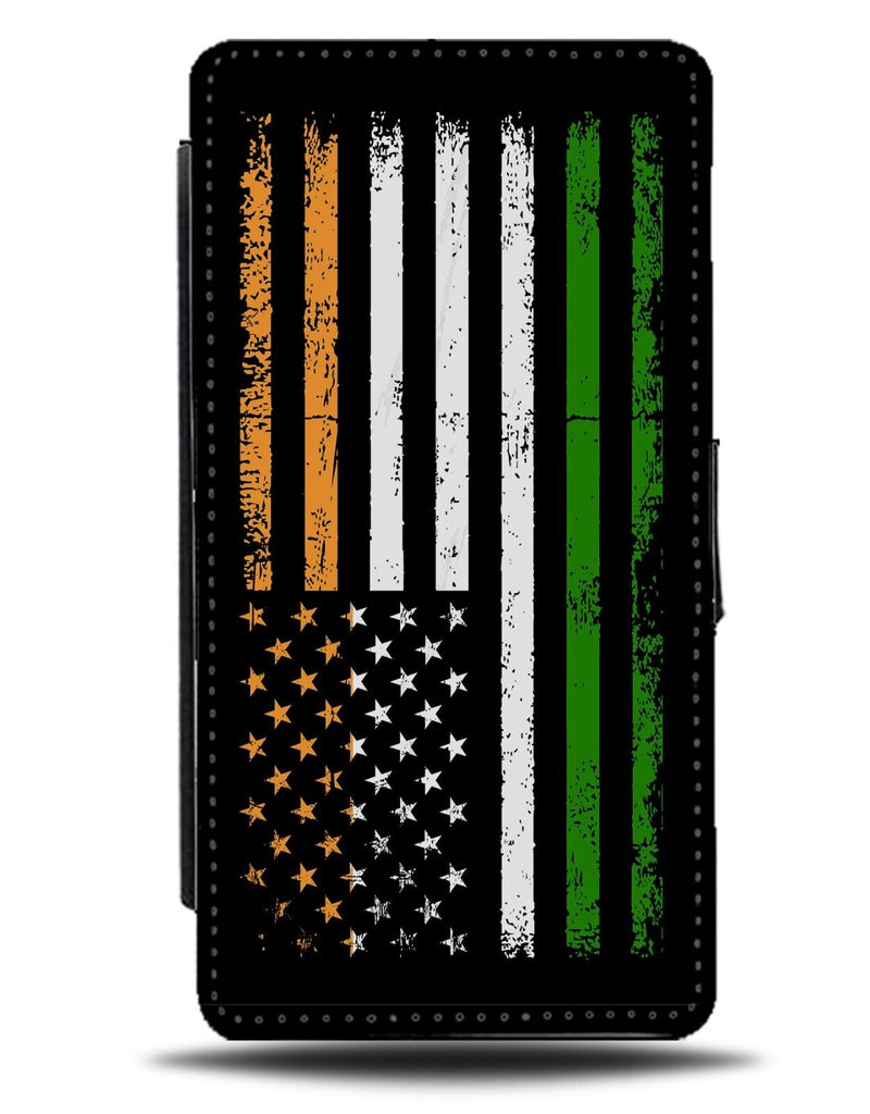 Irish American Flip Wallet Case Ireland America Flag Citizen USA Colours DB77
