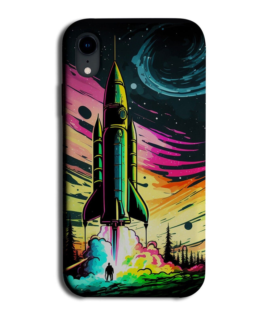 Retro Colourful Rocketlaunch Phone Case Cover Rocket Launch Into Space CP98