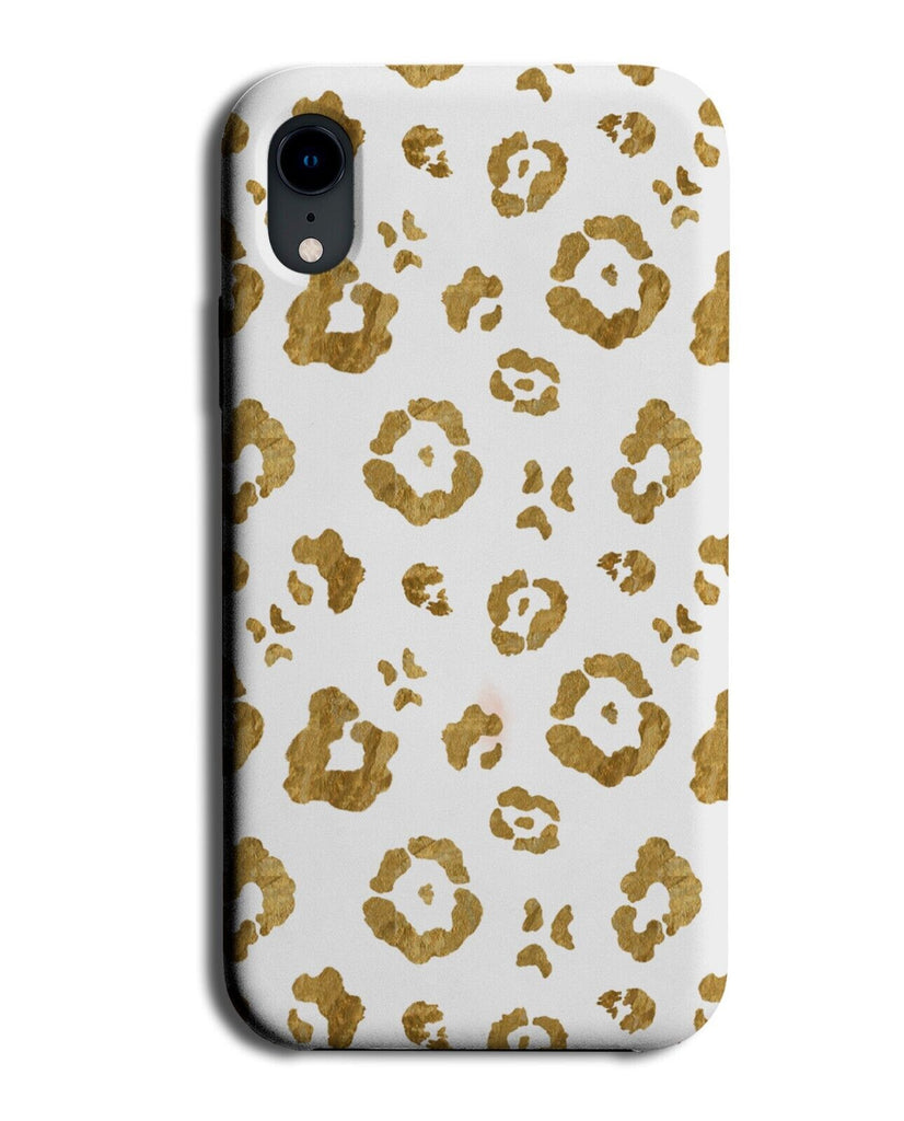 White and Gold Cheetah Spots Phone Case Cover Print Skin Leopard Shapes AC08