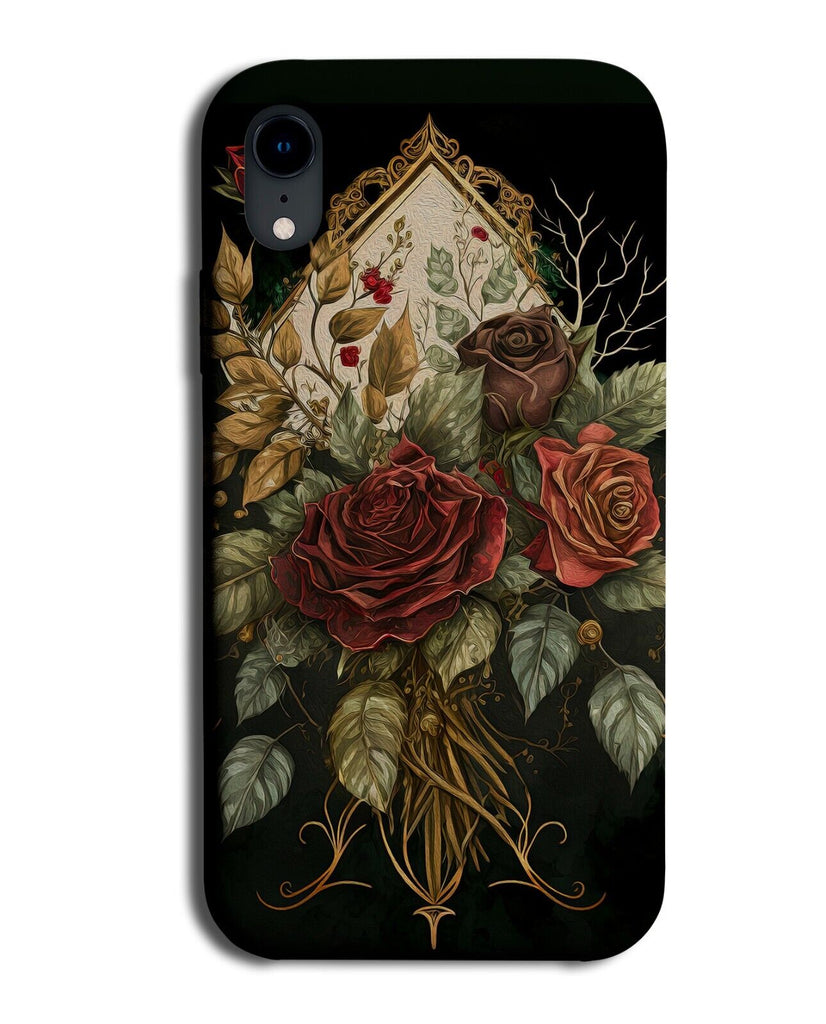 Gothic Roses Phone Case Cover Goth Old Red Halloween Grunge Emo Style Look AS67