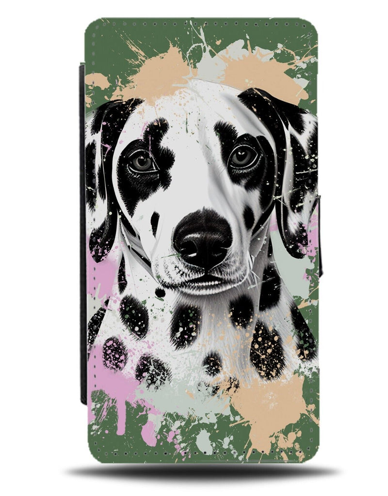 Dalmatian Paint Splatters Art Flip Wallet Case Dalmatians Dog Artwork BG54
