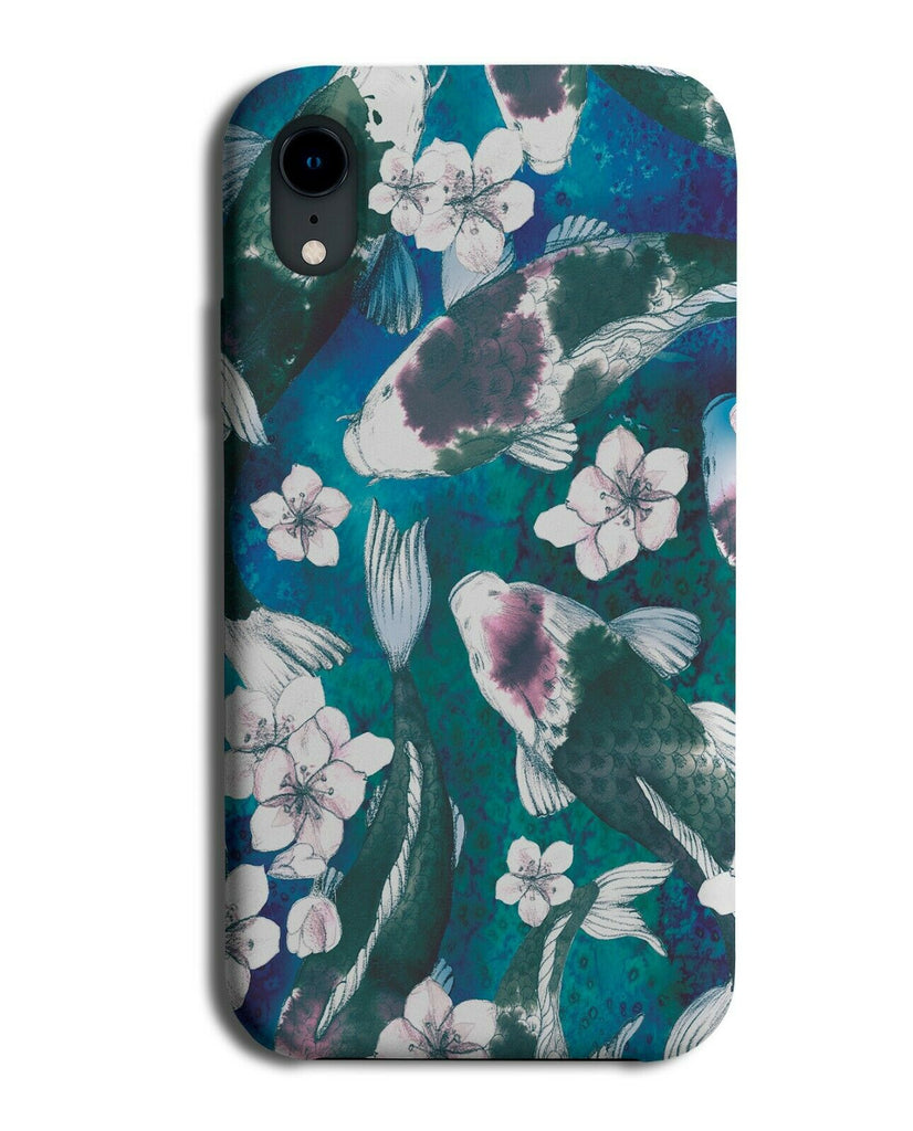 Dark Green Koi Fish Phone Case Cover Swimming Water Underwater Kois Garden G175