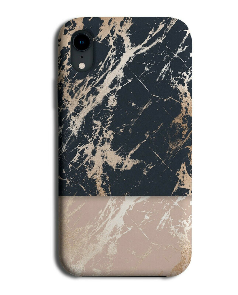 Rose Gold and Black Marble Patterned Phone Case Cover Pattern Design Smear G111