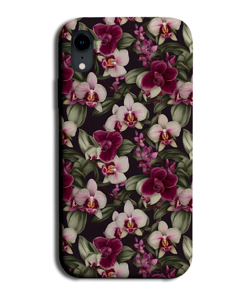 Dark Purple Orchid Pattern Phone Case Cover Orchids Flowers Flower Floral DE97