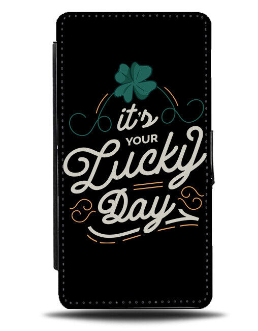 Irish Its Your Lucky Day Flip Wallet Case Cloverleaf Cloverleaves Ireland J607