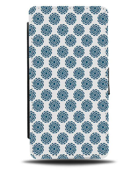 Indian Floral Print Flip Wallet Case India Flowers Flowery Blue White E897