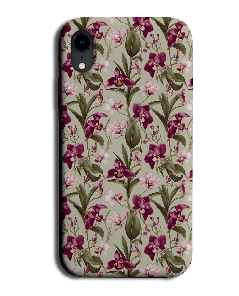 Purple Orchids Flowers Phone Case Cover Flowers Orchid Stem Stems Pattern DE98