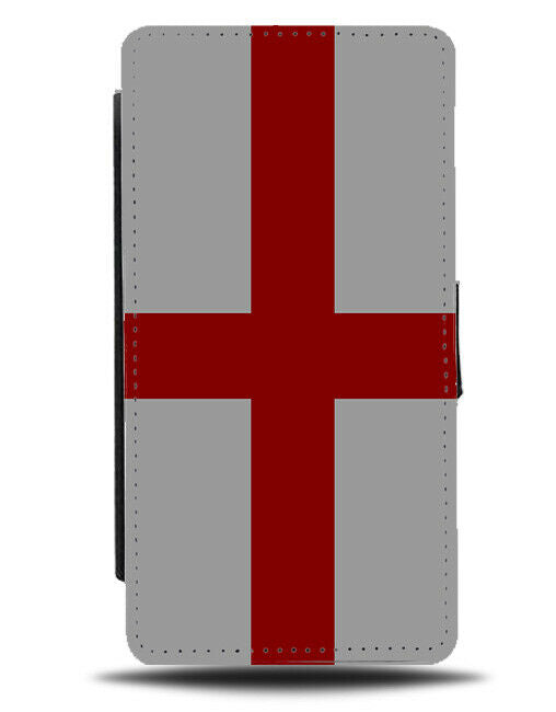 Dark St Georges Flag Flip Cover Wallet Phone Case England English British B771