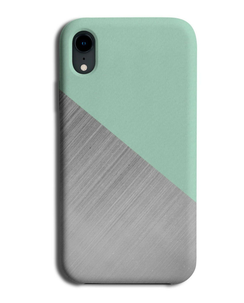 Mint Green and Silver Phone Case Cover Light Pastel Pale Green Coloured i413