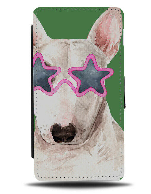 Bull Terrier Flip Wallet Phone Case Dog in Star Sunglasses Funny Picture K505