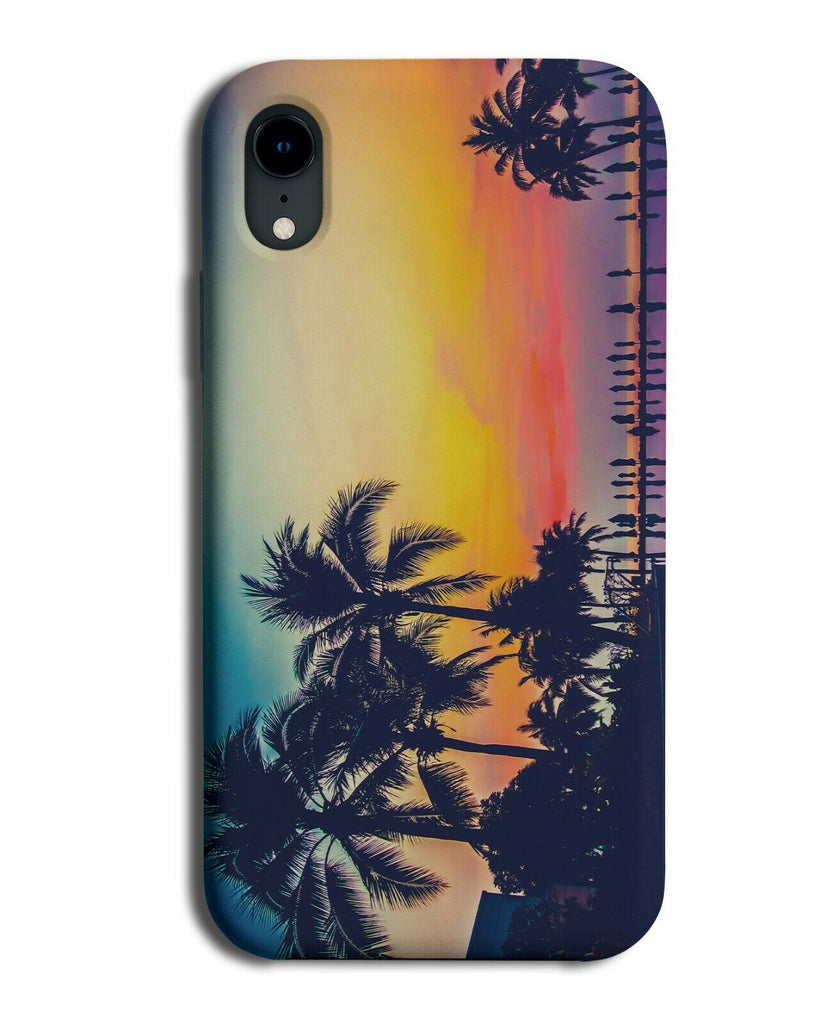 Colourful Sunset Palm Trees Phone Case Cover Beach Tree Silhouette Paradise A846