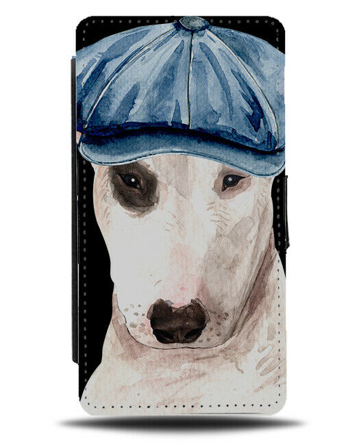 Bull Terrier Flip Wallet Phone Case Dog Dogs Cockney Hat Funny Flat Cap K503