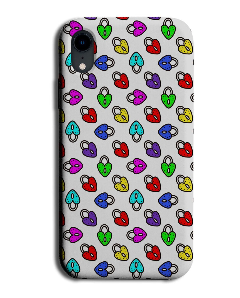 Multicoloured Pad Locks Design Phone Case Cover Padlock Love Hearts Rainbow CI66