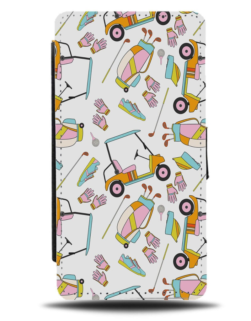 Golfers Flip Wallet Case For Girls Girl Women Womens Pink Golf Buggy Club BG39