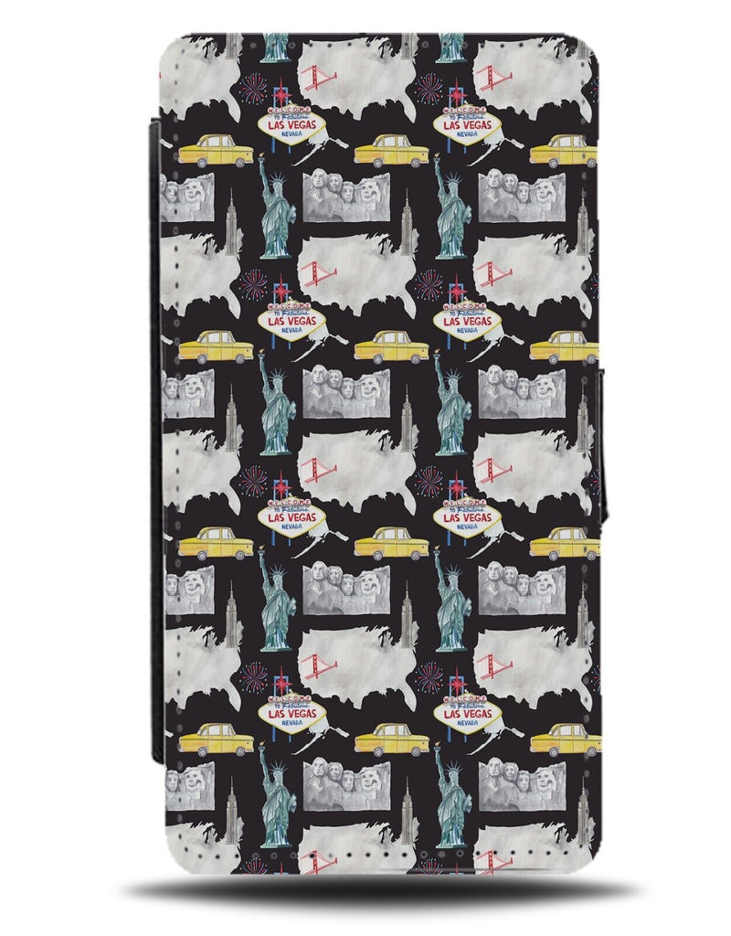 Travel Around American Pattern Flip Wallet Case Americas America USA Map CI77