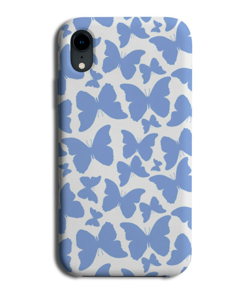 Blue Butterfly Silhouette Flying Phone Case Cover Butterflies Wings Boys E929