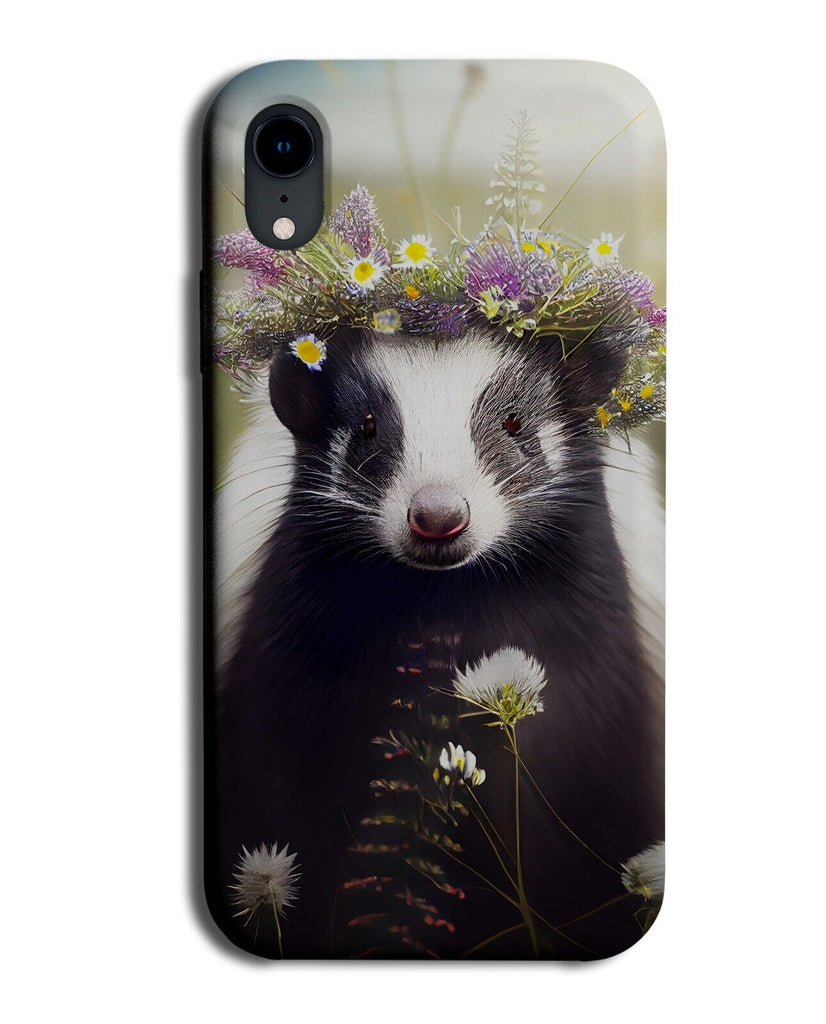Skunk In Flower Crown Phone Case Cover Floral Funny Novelty Skunks Skunk's CG06