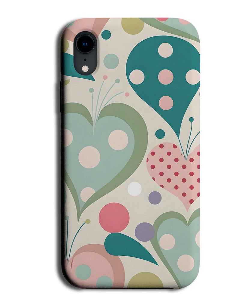 Vintage Love Heart Polka Dots Phone Case Cover Background Dot Hearts Picnic AN82