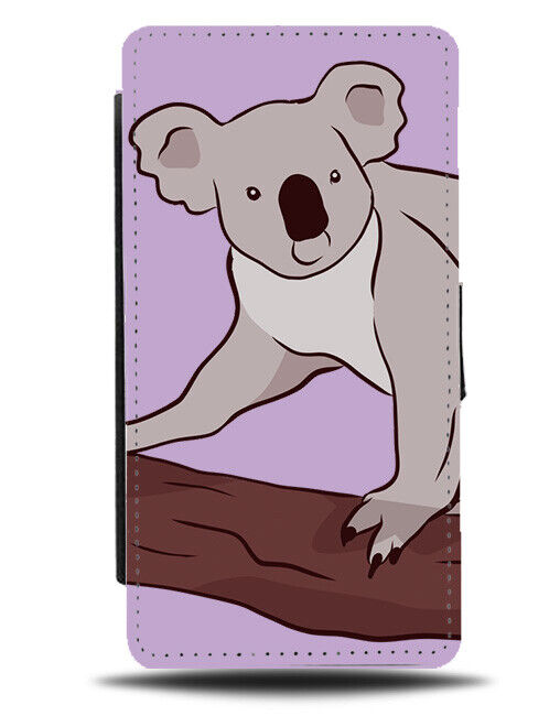Koala Bear Walking Flip Wallet Case Climbing Scaling Tree Koalas Bears J671